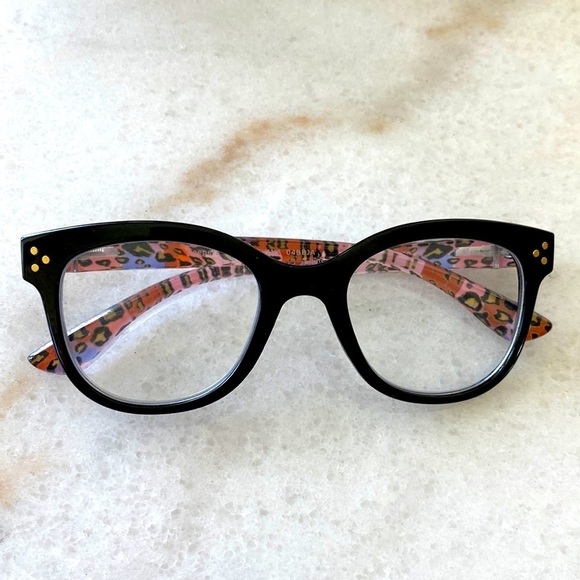 Peepers Jungle Fusion Black Leopard No Correction Blue Light Eyeglasses - Picture 2 of 7